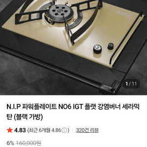 파워플레이트 NIP IGT 플랫 버너 캠핑 세라믹탄 새상품 가방 포함