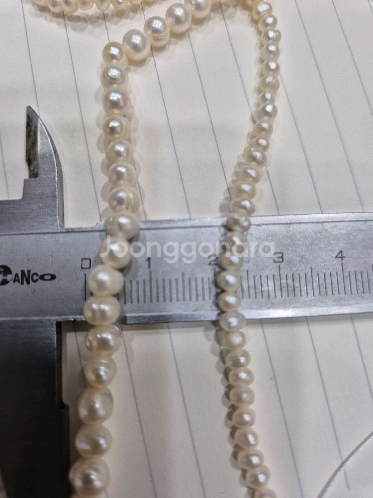 진주 비즈 4줄 세트--2