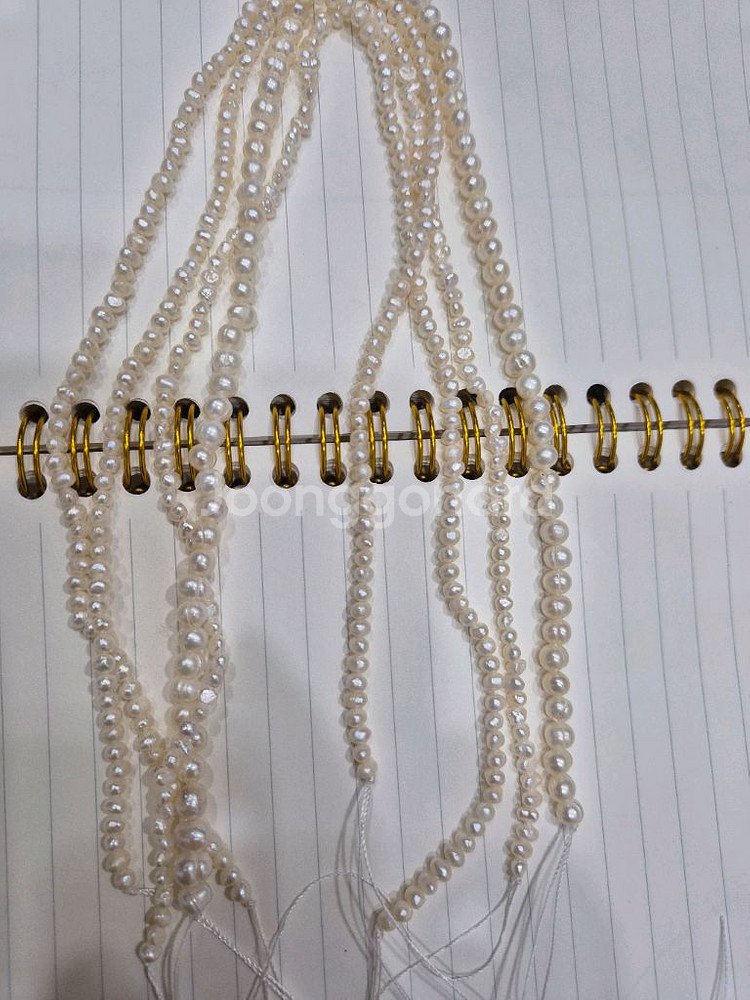 진주 비즈 4줄 세트--0