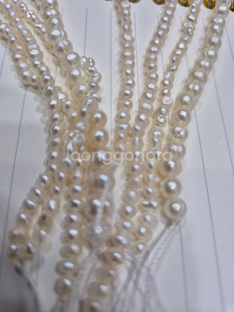 진주 비즈 4줄 세트--1