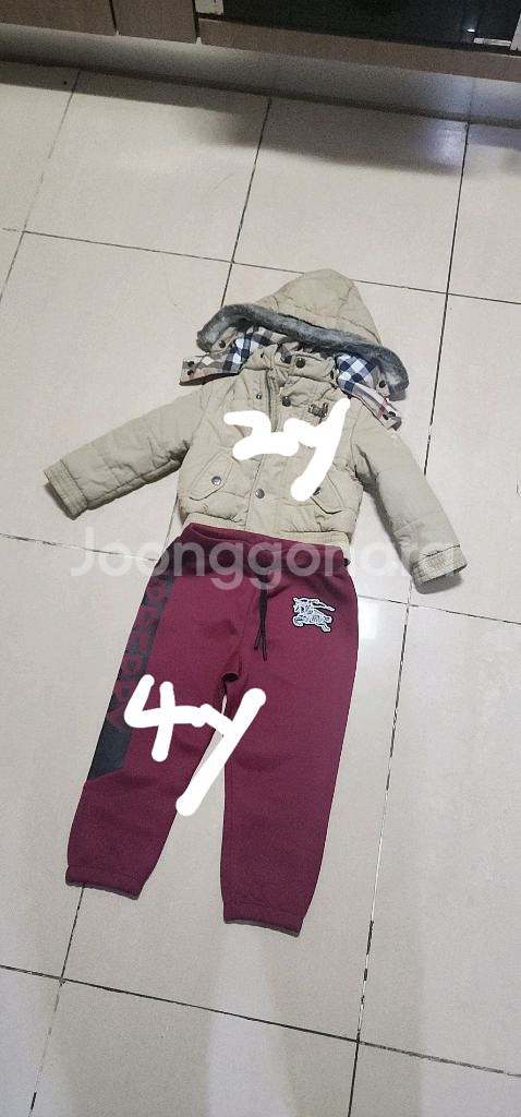 버버리 키즈 조거팬츠 4Y 패딩2y--8