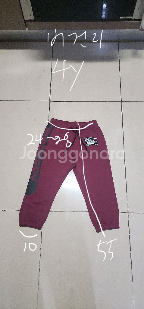 버버리 키즈 조거팬츠 4Y 패딩2y--9