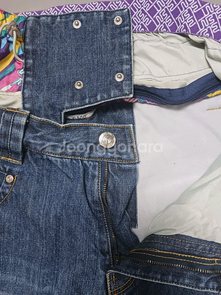 [M] 블렌트 마블 레이어드 데님 팬츠 보드복 스키복--5