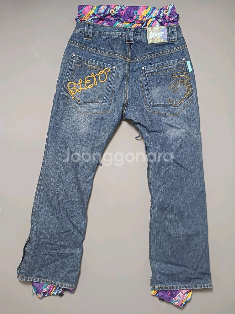 [M] 블렌트 마블 레이어드 데님 팬츠 보드복 스키복--6