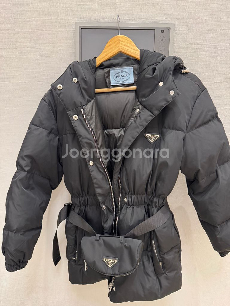 프라다 프라다 리나일론 다운 재킷--0