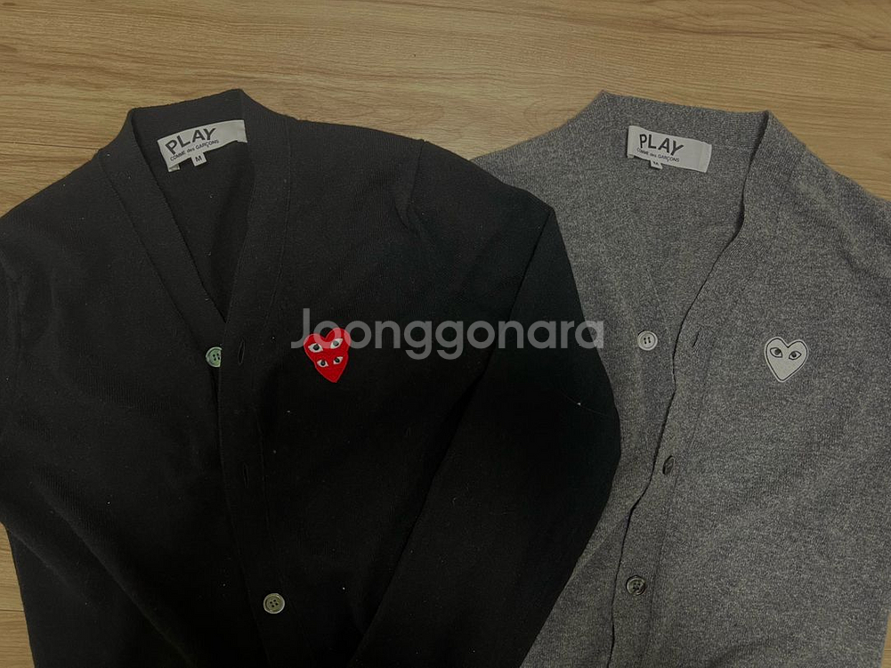 꼼데가르송 플레이 하트 가디건 2벌 세트--1