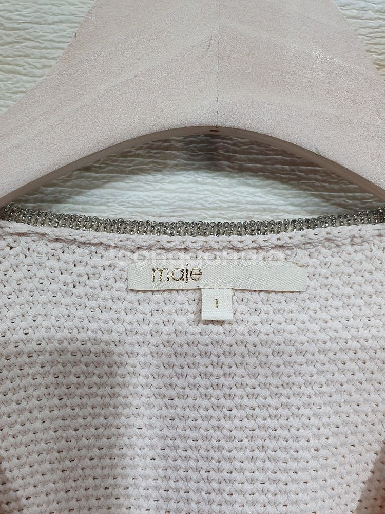 마쥬 정품 상태좋은 와플니팅 골드 배색 자켓 55--1