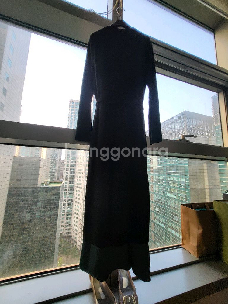 타임 브이넥 롱 원피스 긴디건--3