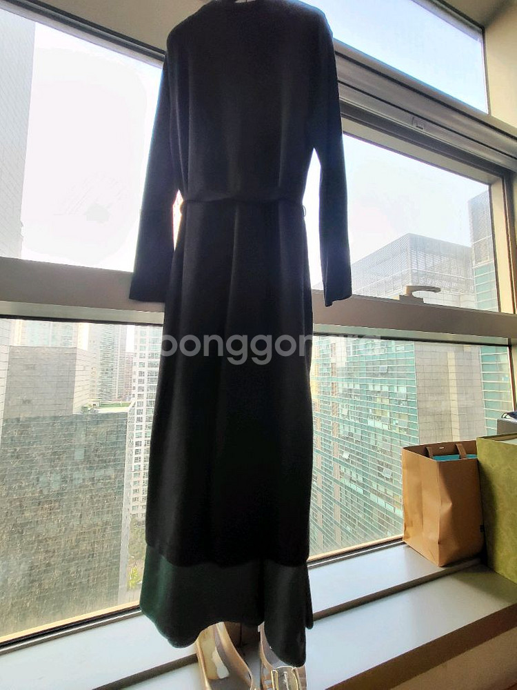 타임 브이넥 롱 원피스 긴디건--11