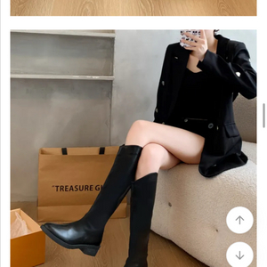 에이블리 웨스턴 뒷지퍼 로우힐 롱부츠