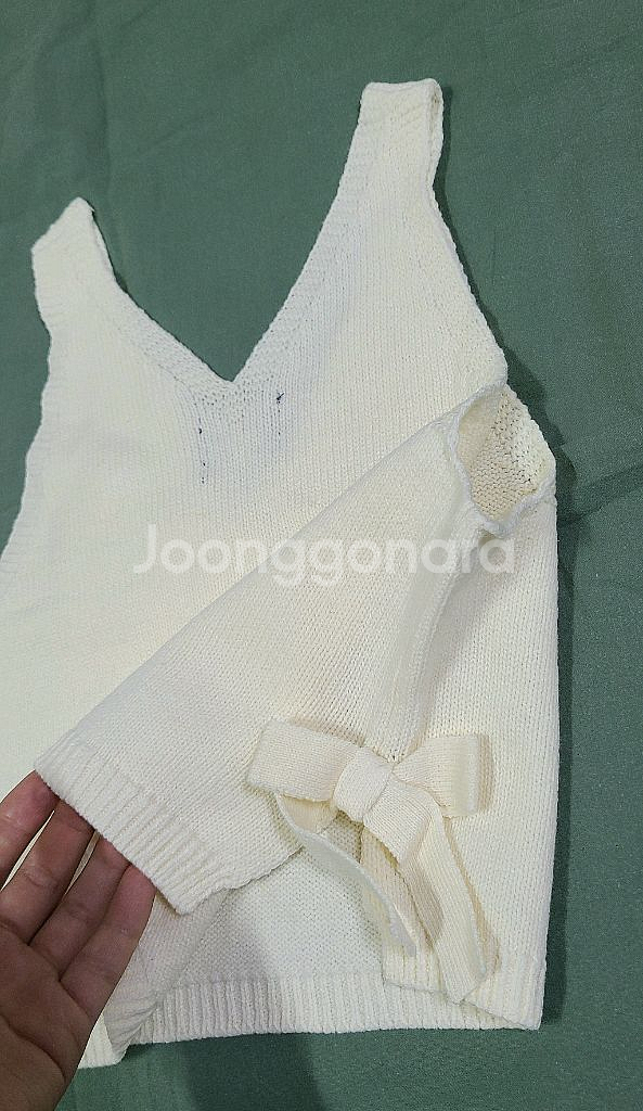 [새상품] 알로앤루 레이어드 리본 니트 조끼(100/24M)--3