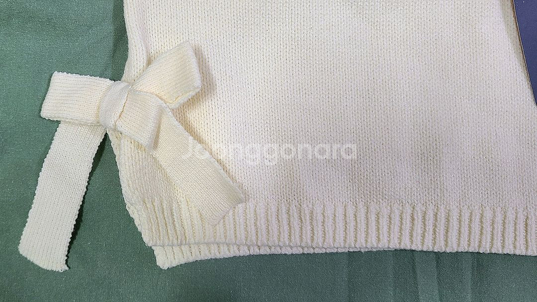 [새상품] 알로앤루 레이어드 리본 니트 조끼(100/24M)--8