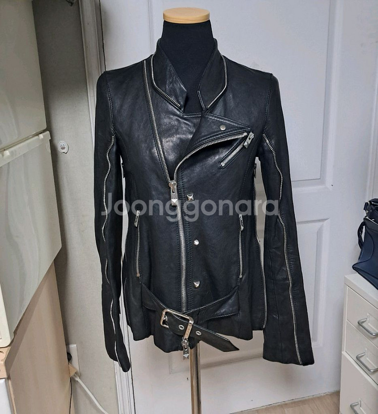 Hogan 호간 램스킨 양가죽 라이더 자켓 40사이즈(약44~날씬55)--0