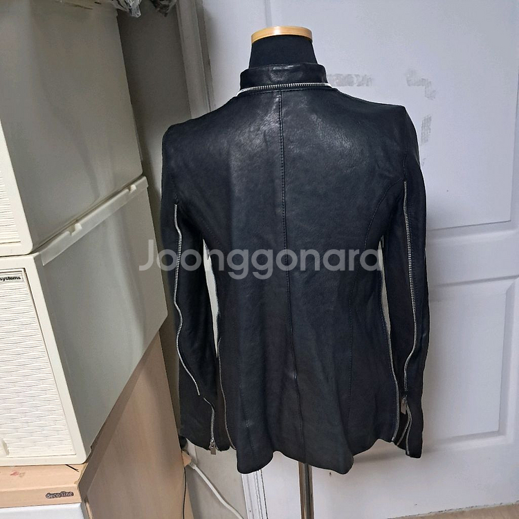 Hogan 호간 램스킨 양가죽 라이더 자켓 40사이즈(약44~날씬55)--5