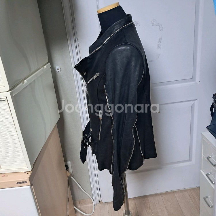 Hogan 호간 램스킨 양가죽 라이더 자켓 40사이즈(약44~날씬55)--4