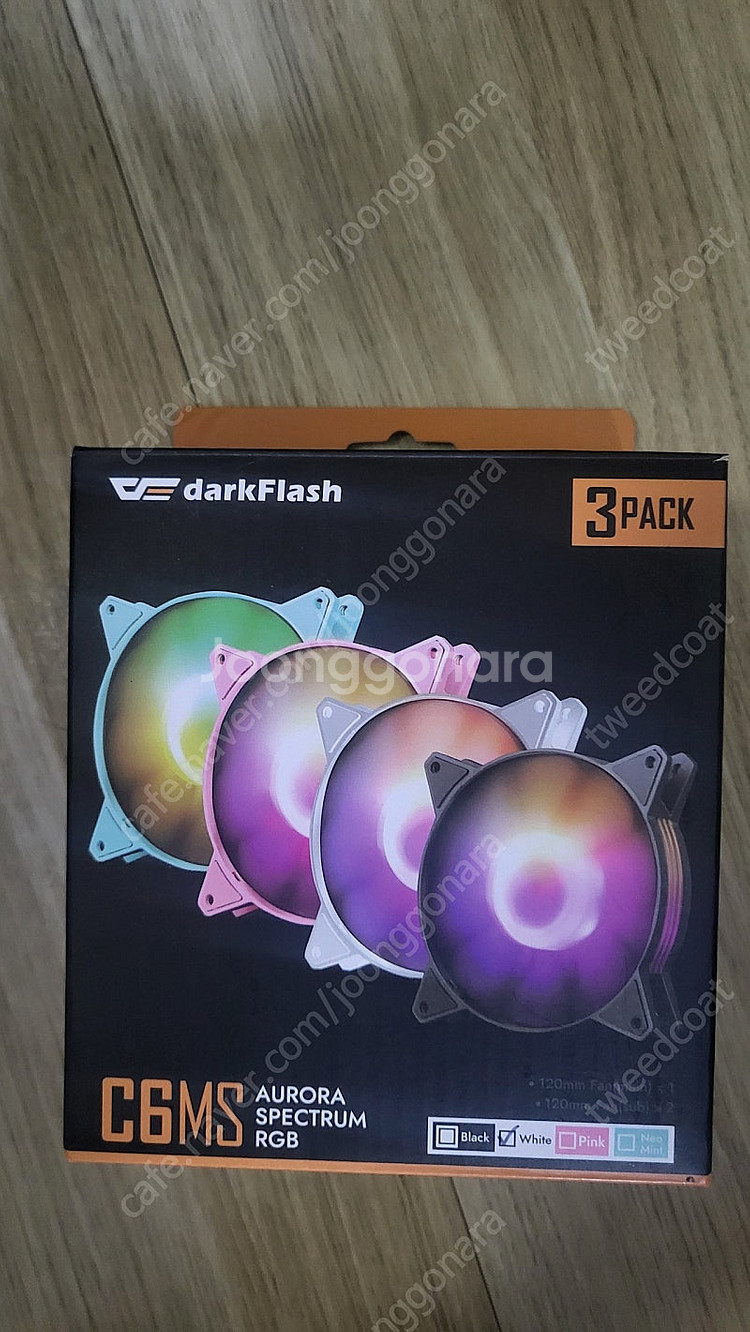 다크플래쉬 C6MS 120mm 쿨러 쿨링팬 화이트, 핑크--1