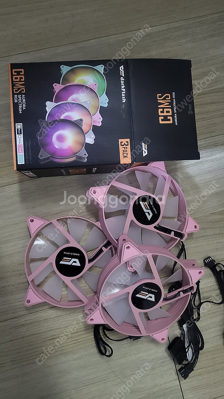 다크플래쉬 C6MS 120mm 쿨러 쿨링팬 화이트, 핑크--2