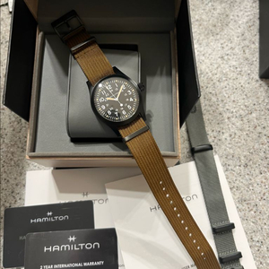 해밀턴 카키필드 수동 pvd 올블랙 검판 판매합미다