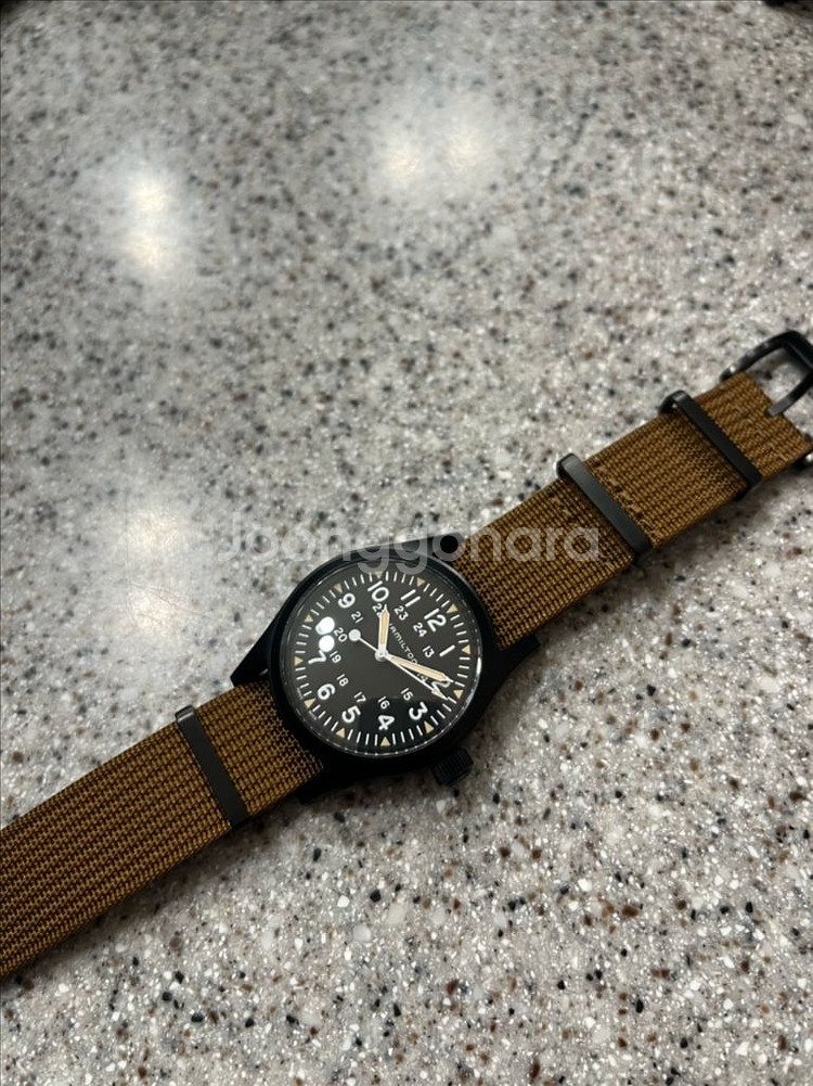 해밀턴 카키필드 수동 pvd 올블랙 검판 판매합미다--2