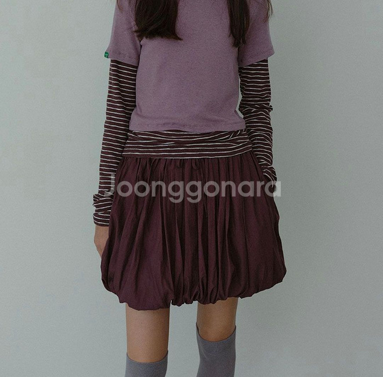 [노컨텐츠] 스트링 벌룬 미니 스커트 와인--0