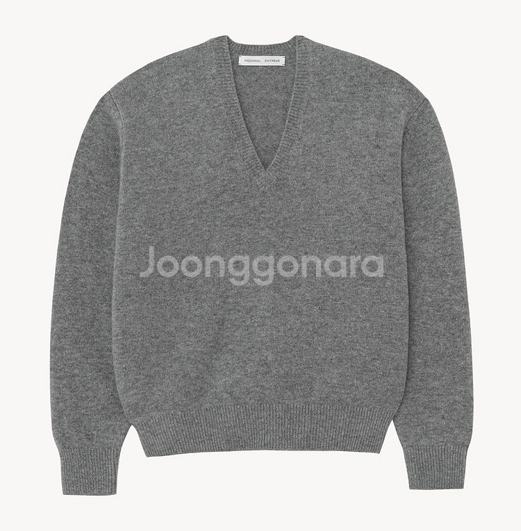 [문달] 딥 브이넥 니트 그레이--4