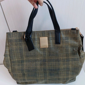 쿠론 체크 패턴 토트 숄더백