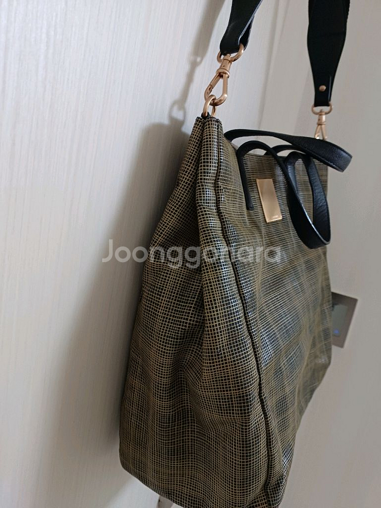 쿠론 체크 패턴 토트 숄더백--2