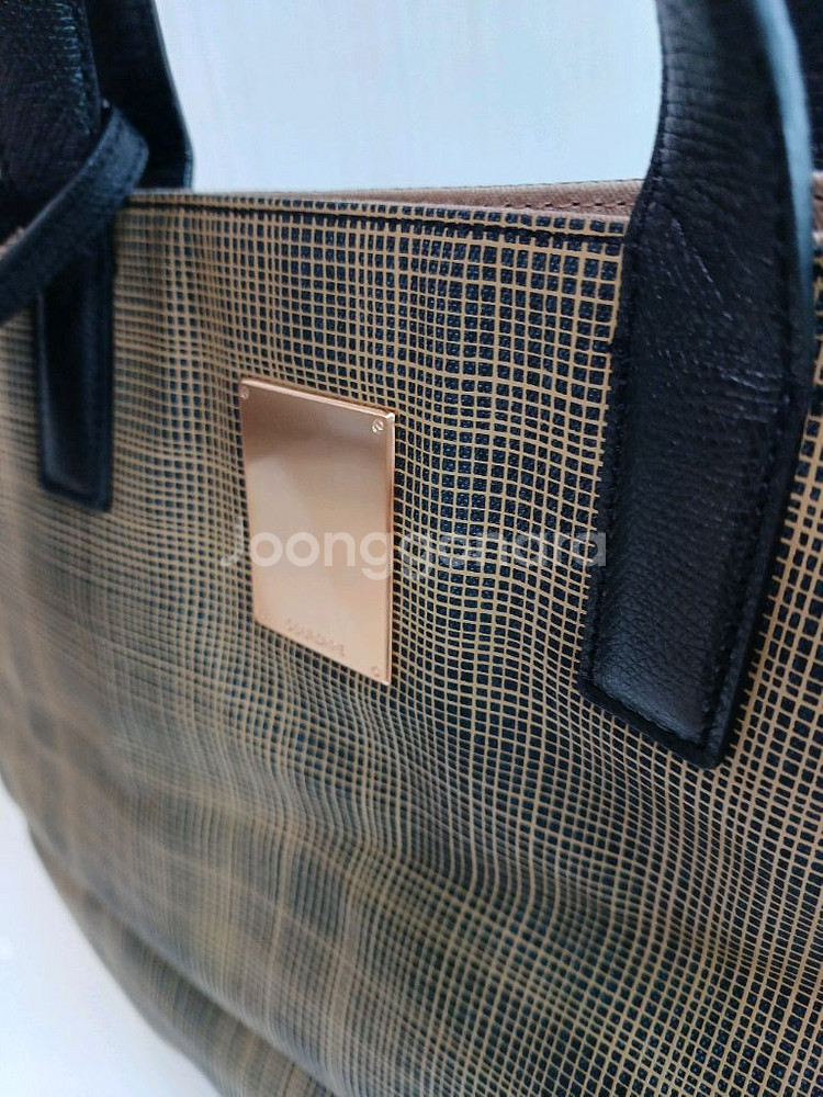 쿠론 체크 패턴 토트 숄더백--4