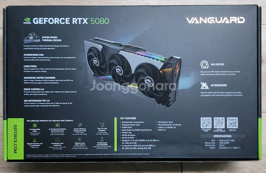 그래픽카드-MSI 지포스 RTX 5080 뱅가드--1
