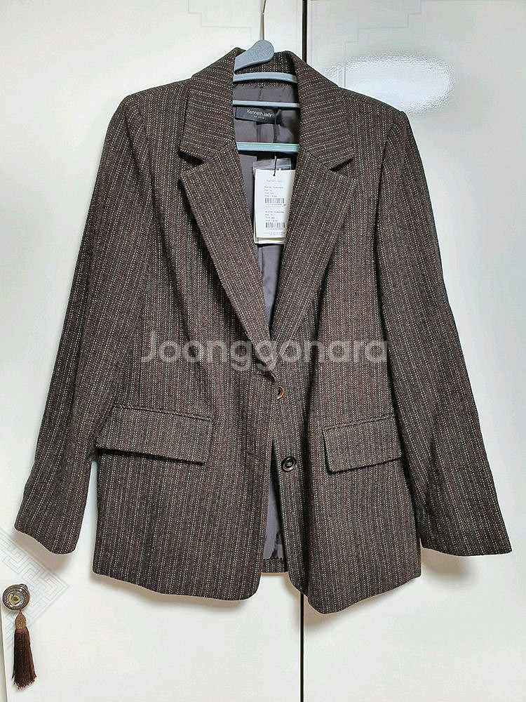 케네스레이디-브라운 스티치 스트라이프 자켓--6