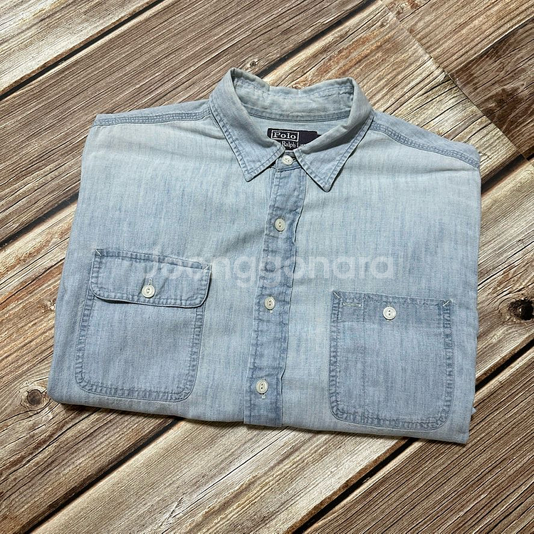 90s 폴로랄프로렌 샴브레이 셔츠 L 사이즈--4