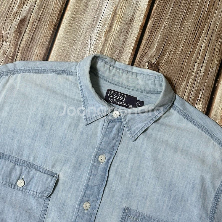 90s 폴로랄프로렌 샴브레이 셔츠 L 사이즈--3
