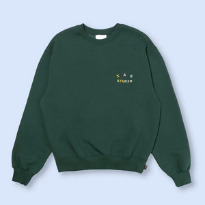 아이앱 스튜디오 아이앱 자수 스웨트셔츠 맨투맨 그린 미개봉 미시착 새상품