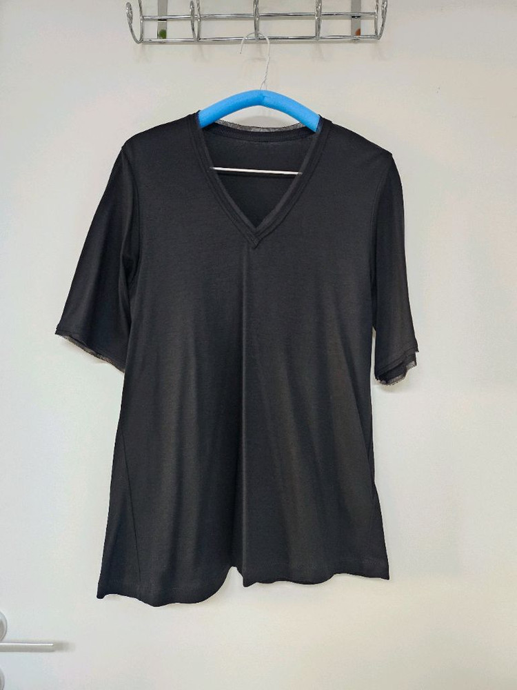 여성 반팔 V넥 티셔츠--1