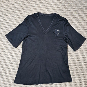 여성 반팔 V넥 티셔츠