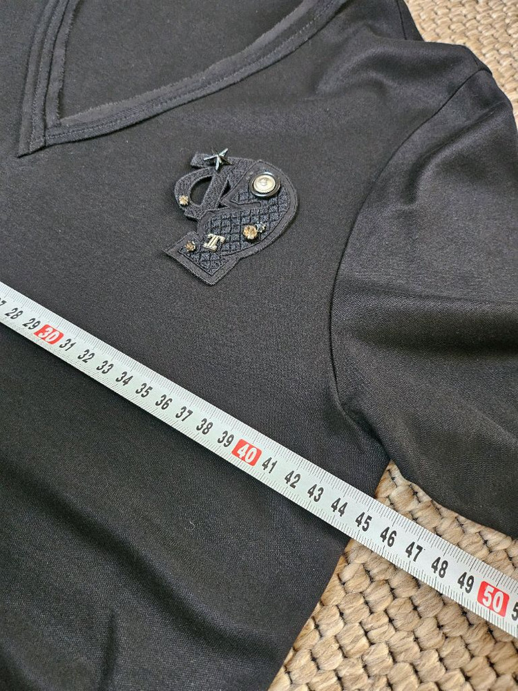 여성 반팔 V넥 티셔츠--7