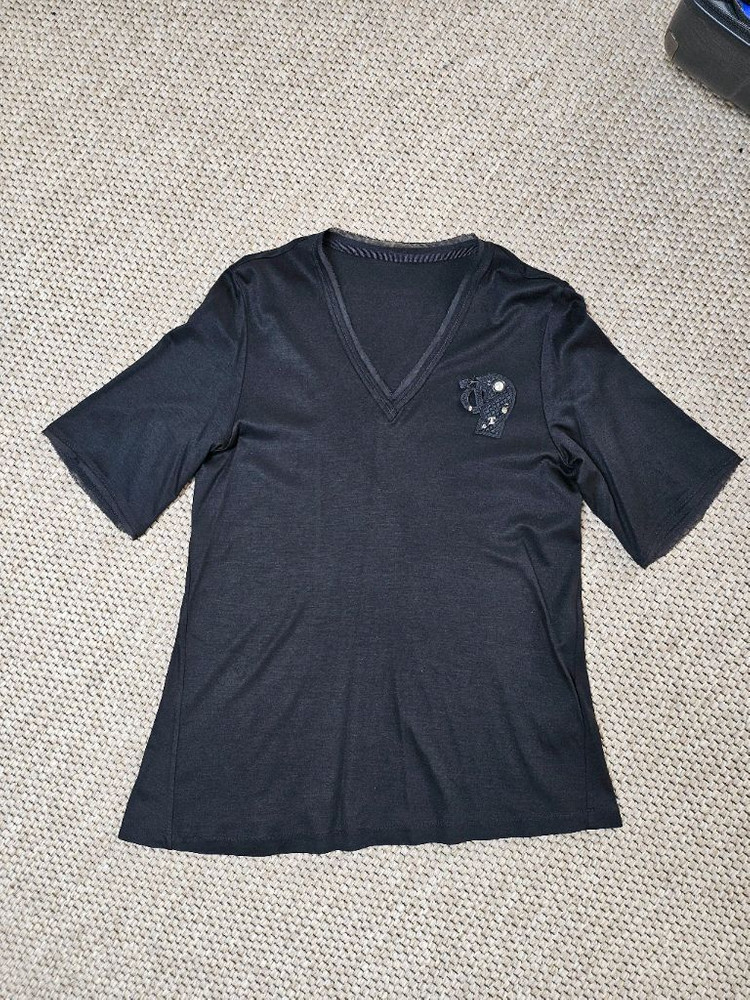 여성 반팔 V넥 티셔츠--10