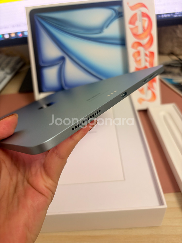 아이패드 에어6 m2 11인치 128기가 블루+애펜프로--2