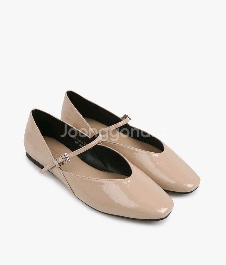 슈펜 버클 V컷 메리제인 플랫슈즈--0