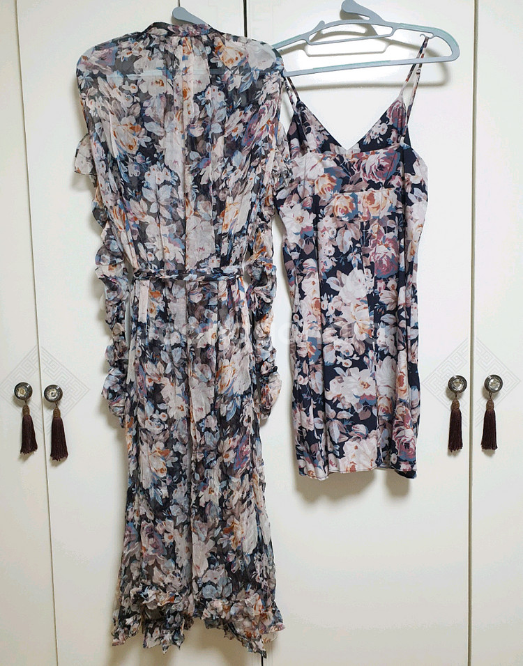 짐머만st 플라워 실크 드레스(캐미솔 세트)--1