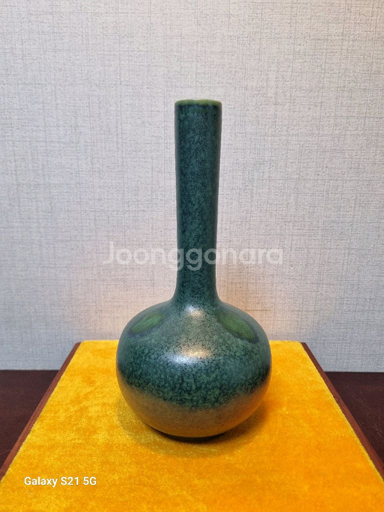 [일본 도자기] 청동유 호로형 화병 - 타치바나 요시 작품--2