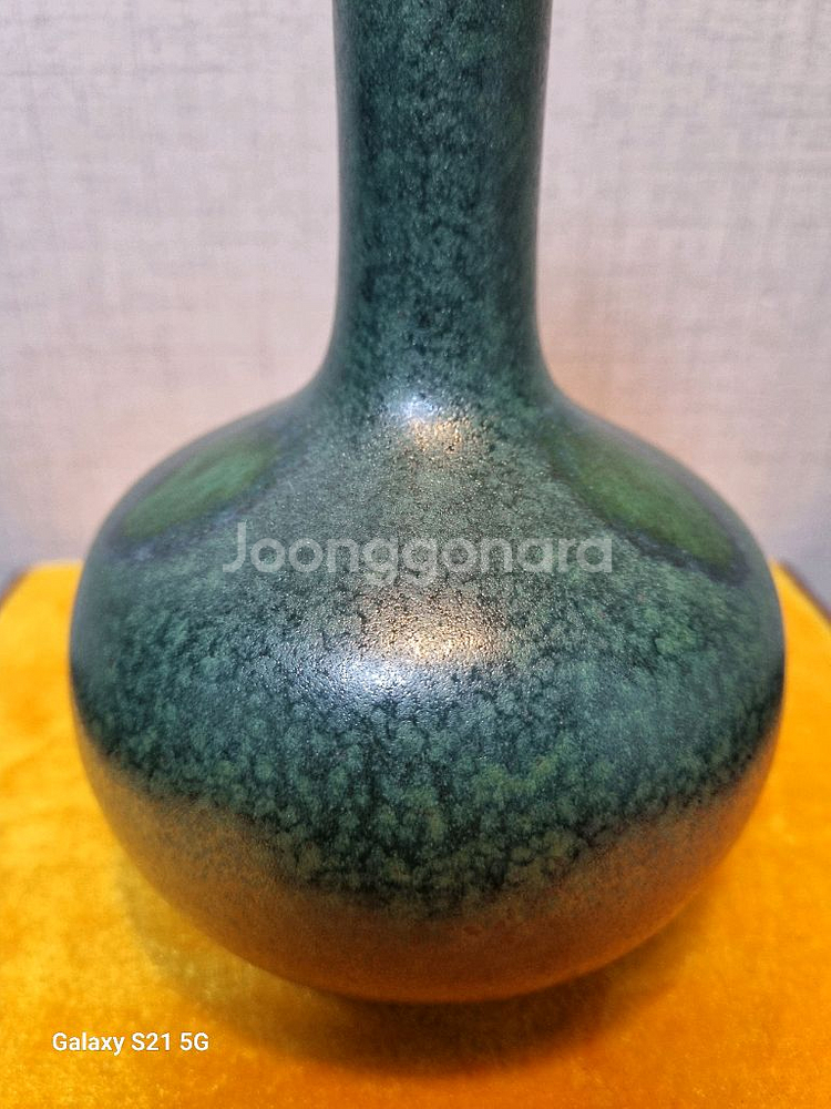 [일본 도자기] 청동유 호로형 화병 - 타치바나 요시 작품--4