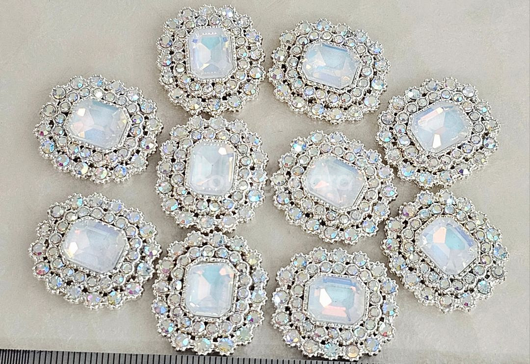 금속 사각오로라 실버반투명 10개 일괄--0