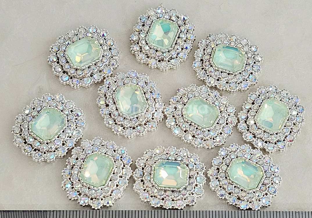 금속 사각오로라 파스텔그린 10개 일괄--0