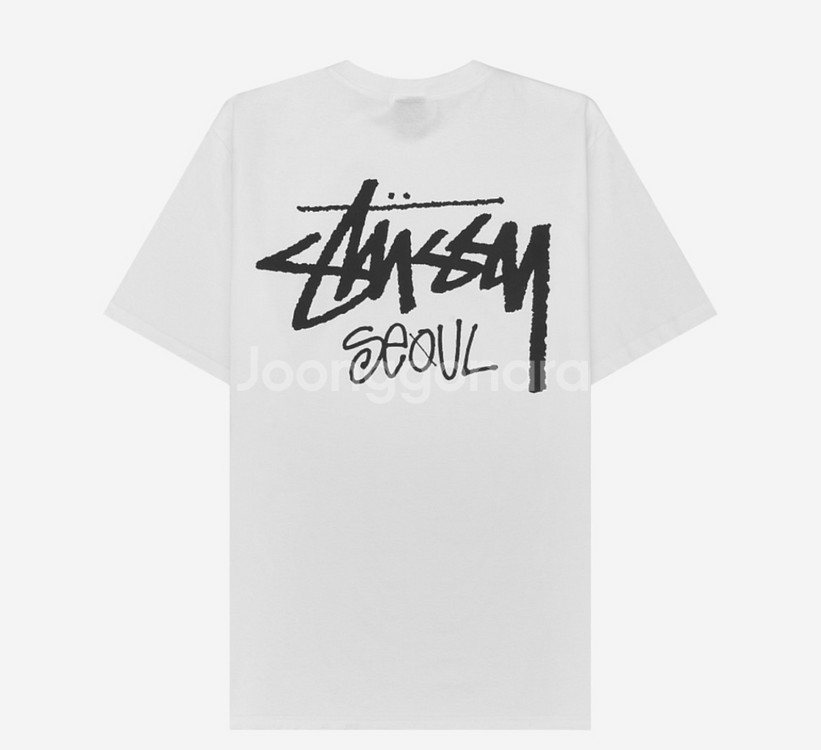 M 스투시 서울 화이트 반팔 티셔츠 미개봉 미시착 새상품--0