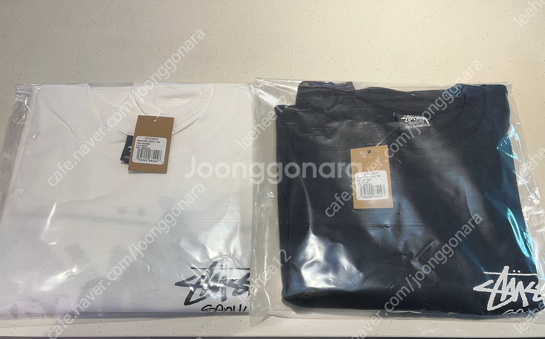 M 스투시 서울 화이트 반팔 티셔츠 미개봉 미시착 새상품--2