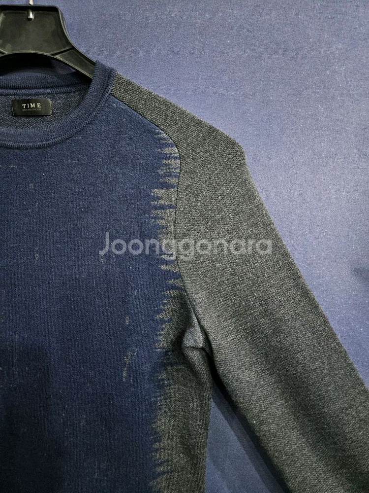 타임옴므 다크그레이컬러 남성 슬림핏 95 니트--3