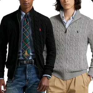 폴로 랄프로렌 케이블 니트 집업 자켓