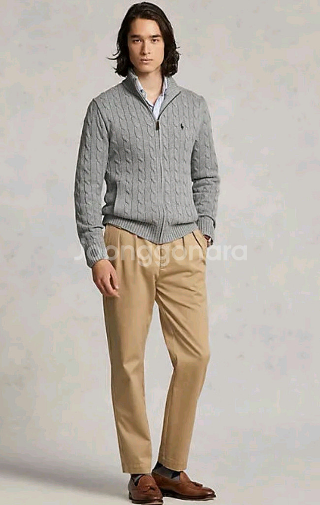 폴로 랄프로렌 케이블 니트 집업 자켓--4