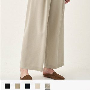 더캐시미어 핀턱 와이드 팬츠 그레이지 61사이즈